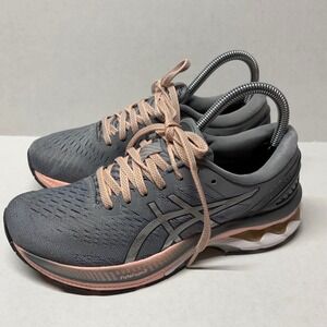 ASICS Women Running Shoes 6.5 Grey Peach Gel-Kayano 27 1012A649 Athletic